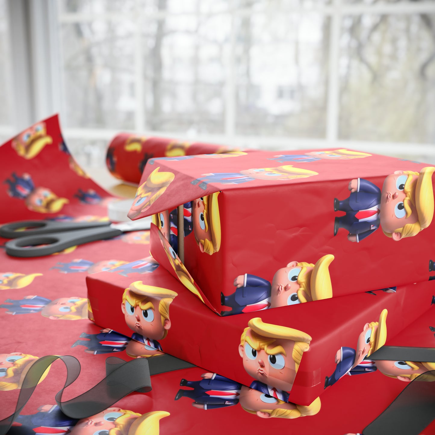 Red Little Trump MAGA Birthday Gift Present Wrapping Paper