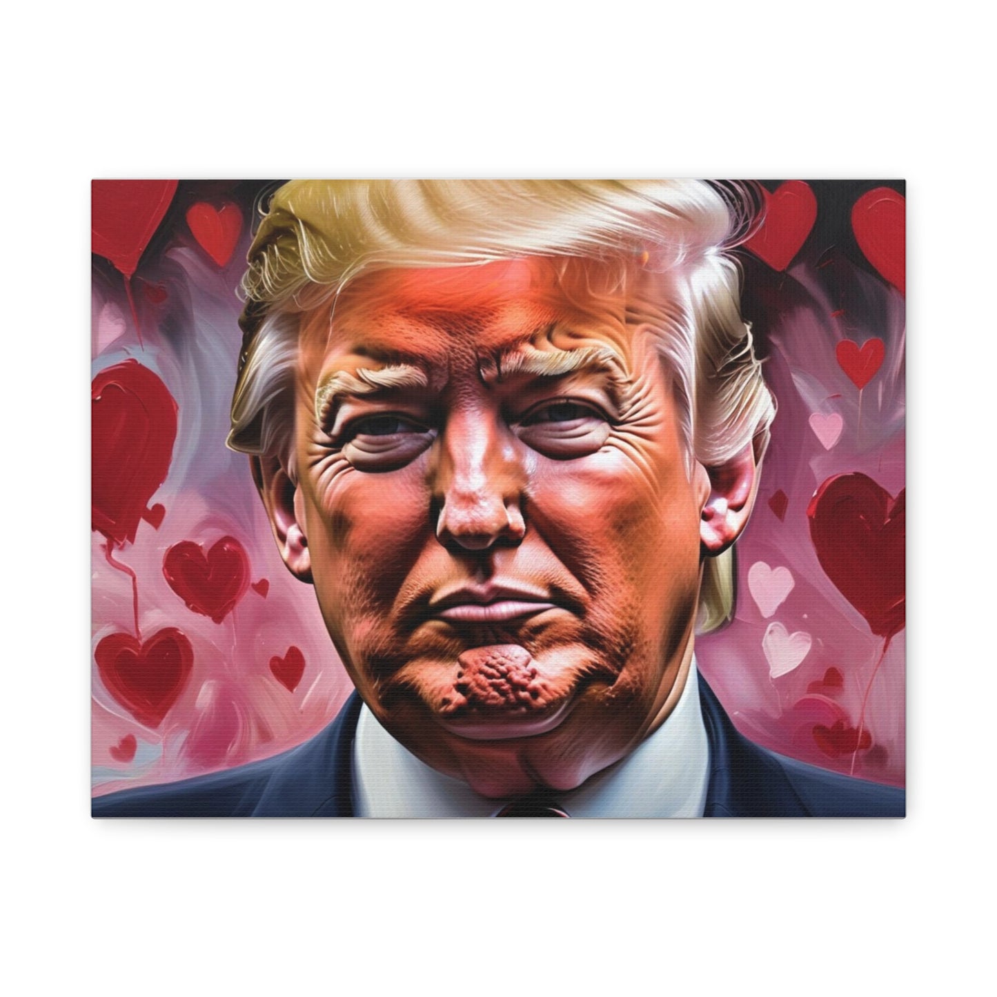 Donald Trump with Hearts Reprint *Painting Done by Bella K.  Matte Canvas, Stretched, 1.25"