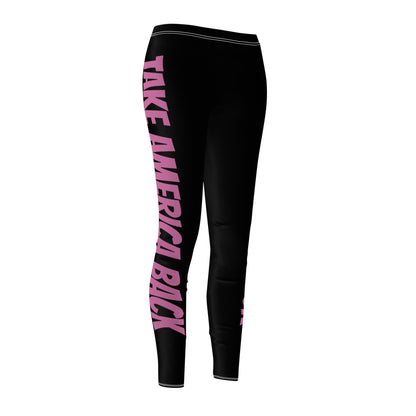 Take America Back Black and Pink Women's Casual Leggings Trump MAGA