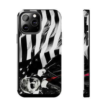 Cool Trump in Leather Jacket Black and White Apple iPhone Tough Phone Cases