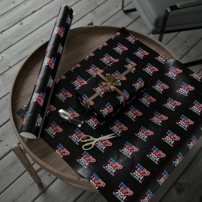 Trump 2024 Take America Back Black Birthday Gift Present Wrapping Paper MAGA
