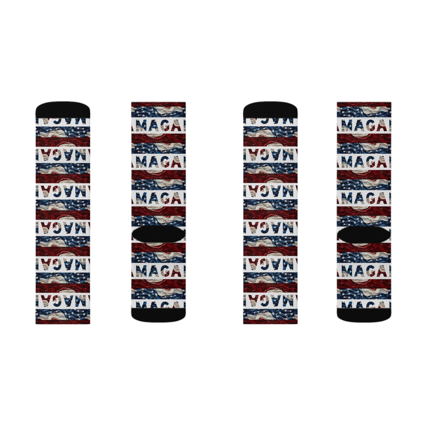 MAGA Rot-weiße und blaue Trump-gepolsterte Sublimationssocken