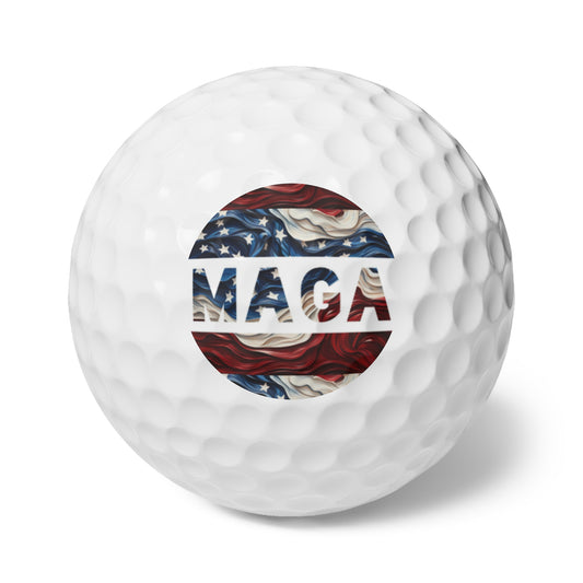 MAGA Red white and blue Trump High Quality Golf Balls, 6pcs