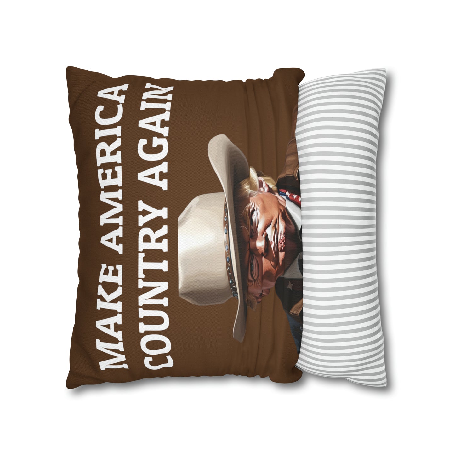 Make America Country Again Cowboy Trump 2-sided Throw Pillow Case