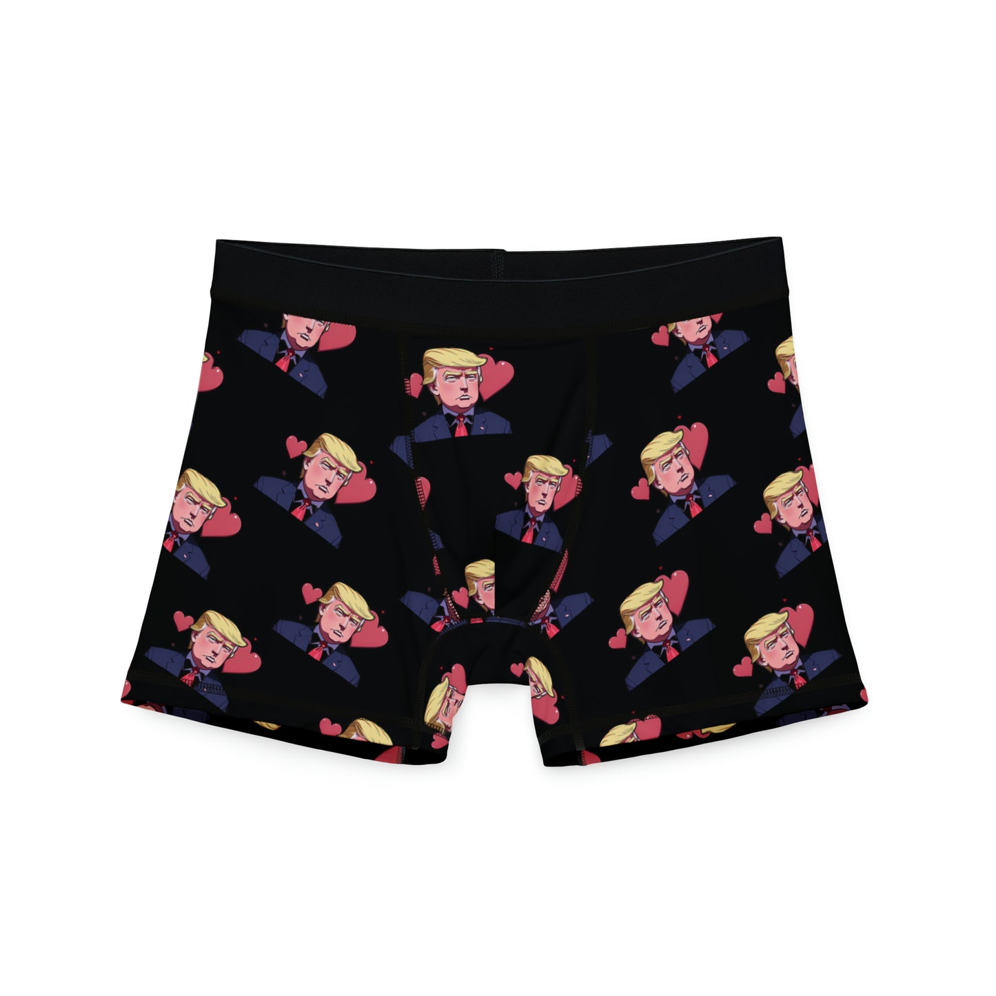 Trump with Hearts Black All over print Men's Boxer Briefs