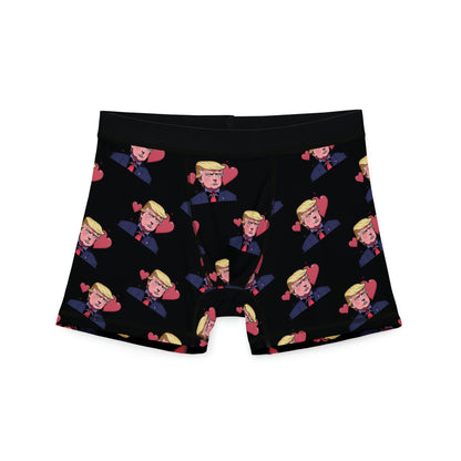 Trump with Hearts Black All over print Men's Boxer Briefs