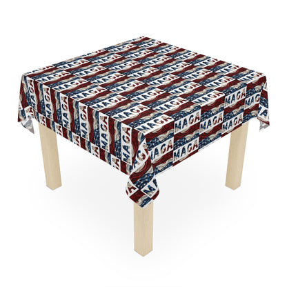 MAGA Red White and Blue Trump Celebration Fabric Tablecloth