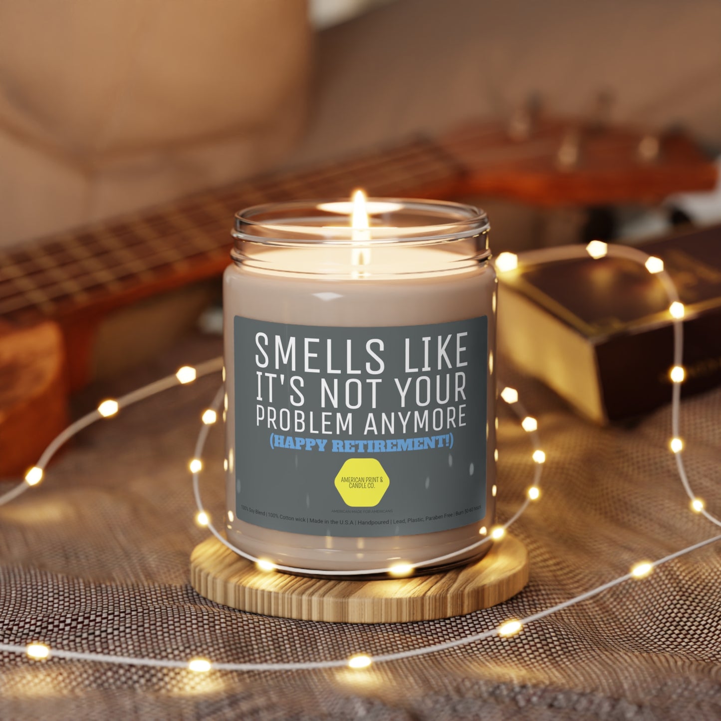 Smells like it's not your problem anymore, Retirement Scented Soy Blend Jar Candle, 9oz