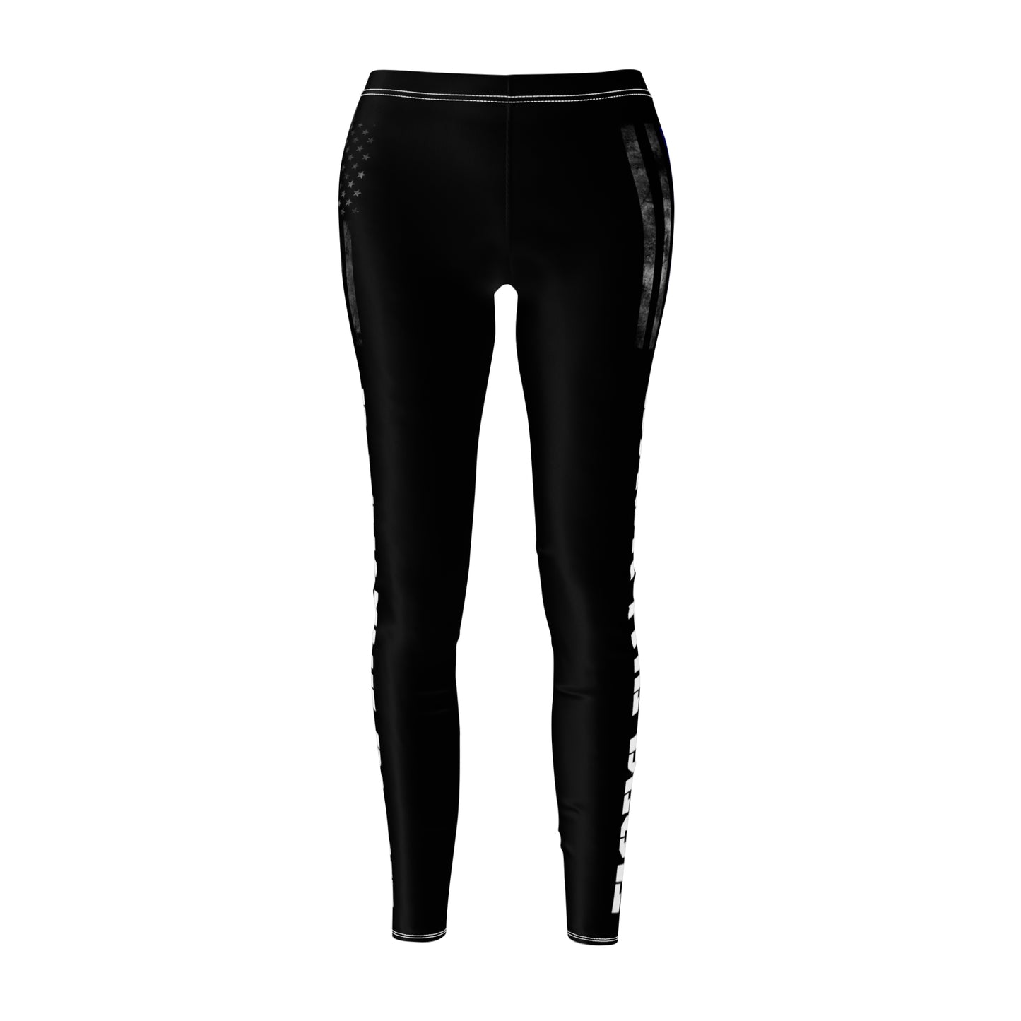 Back The Blue Police Black Women's Casual Leggings Trump MAGA