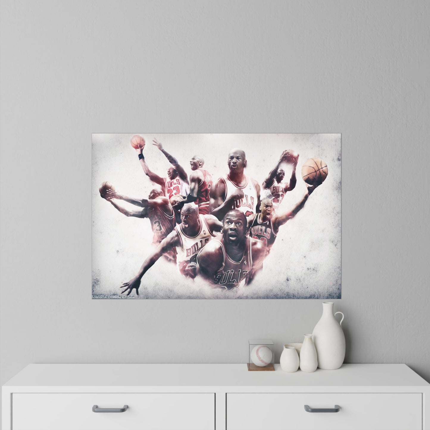 Jordan Chicago Bulls Sticky Wall Decals 2 sizes Michael Basketball