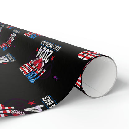 Trump 2024 Take America Back Black Birthday Gift Present Wrapping Paper MAGA