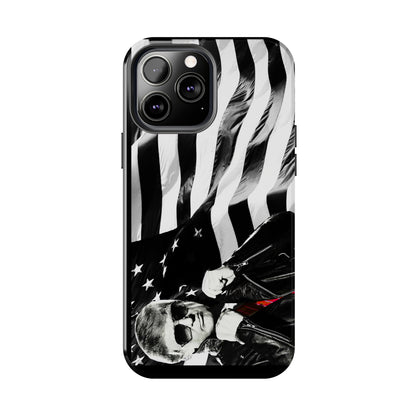 Cool Trump in Leather Jacket Black and White Apple iPhone Tough Phone Cases