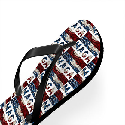 MAGA Red White and blue Comfy Summer Beach Unisex Flip Flops Trump