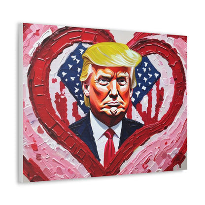 Donald Trump in the Hearts Reprint *Gemälde von Bella K. Canvas Gallery Wrap MAGA Valentinstagsgeschenk