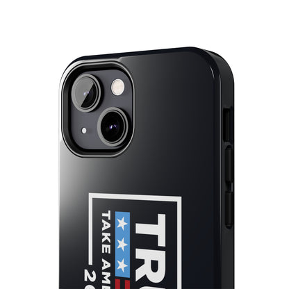 Trump 2024 Take America Back Black Apple iPhone Tough Phone Cases