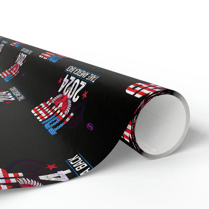 Trump 2024 Take America Back Black Birthday Gift Present Wrapping Paper MAGA