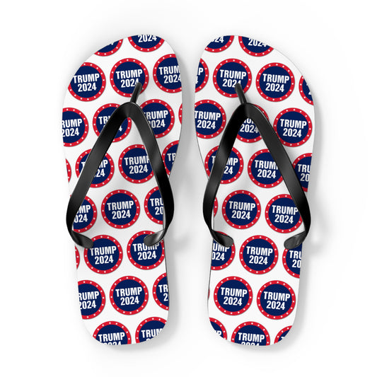 Trump 2024 Red White and blue Comfy Summer Beach Unisex Flip Flops