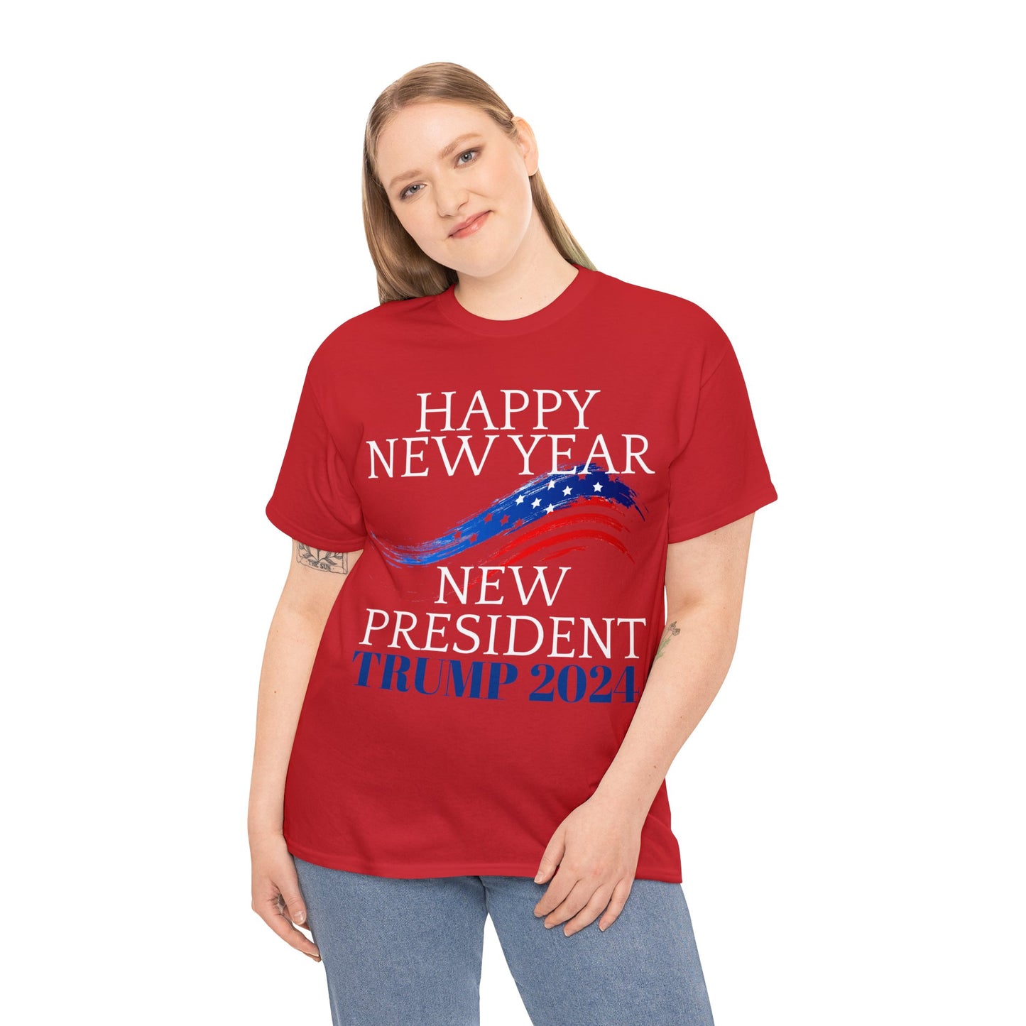 Happy New Year New President Trump 2024 Unisex Heavy Cotton Tee