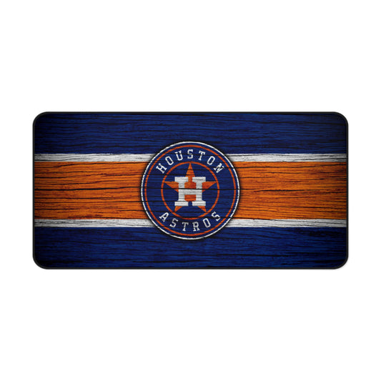 Houston Astros Wood look MLB Baseball High Definition Print Desk Mat Mousepad