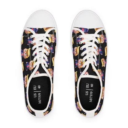 Little Trump all over Print black Women's Low Top Sneakers Shoes