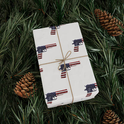 American Flag Gun 2A Christmas Wrapping Paper