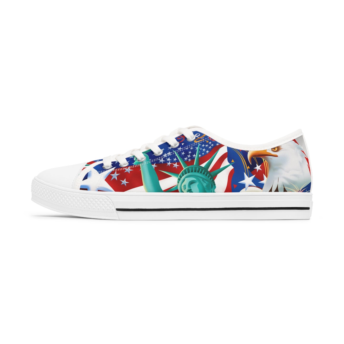 All American All-Over-Print-Damen-Low-Top-Sneakers USA 4. Juli