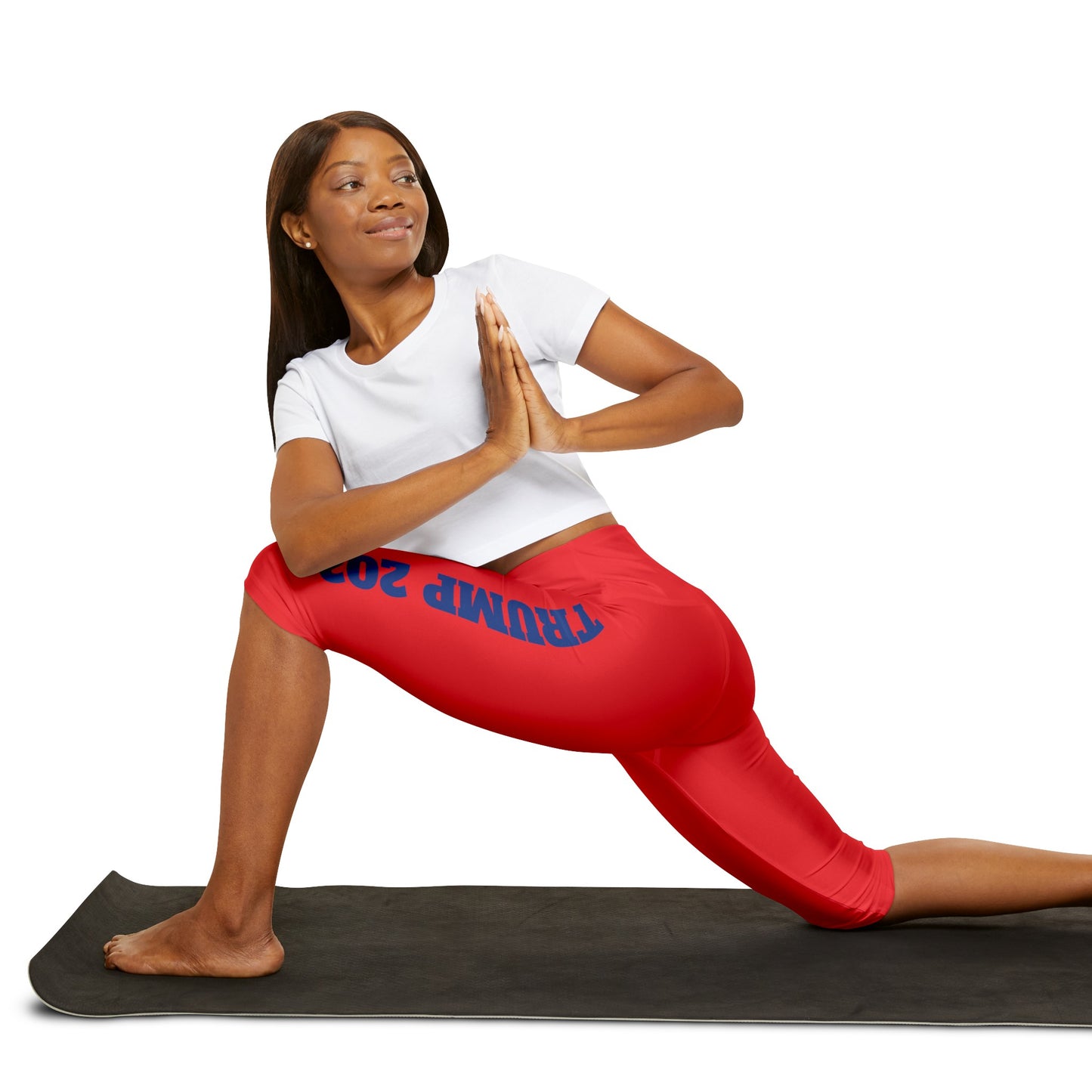 Trump 2024 Red and Blue Women’s Spandex Yoga Triangle gusset Athletic Capri Leggings