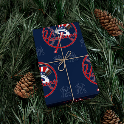 New York Yankees Birthday Gift Wrapping Paper Baseball Sport Holiday