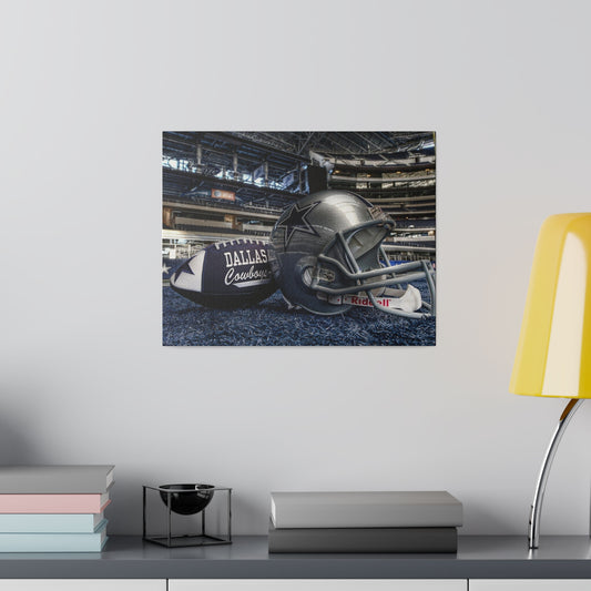 Dallas Cowboys NFL Football Helmet Matte Canvas, Stretched High Definition Print