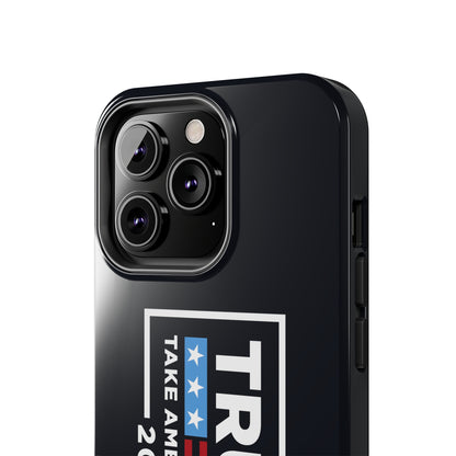 Trump 2024 Take America Back Black Apple iPhone Tough Phone Cases