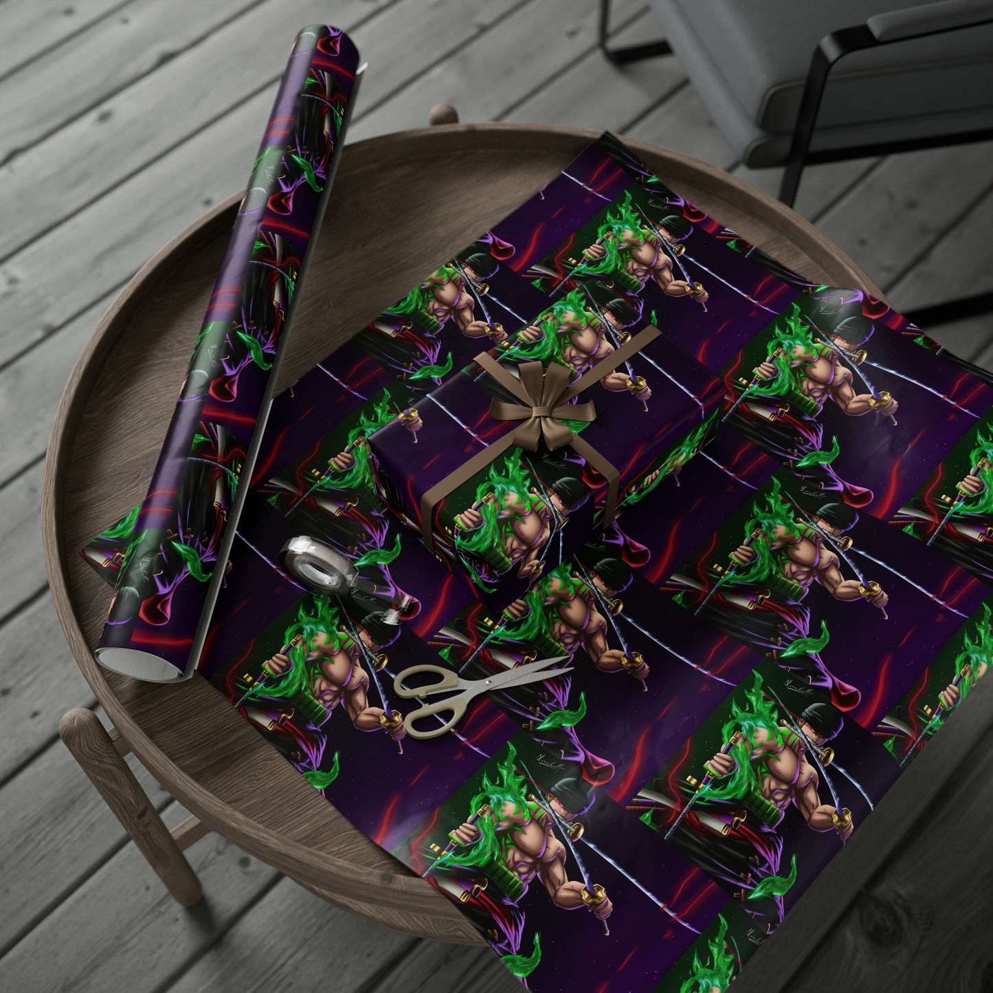 One Piece Roronoa Zoro Anime Cartoon Geburtstagsgeschenkpapier