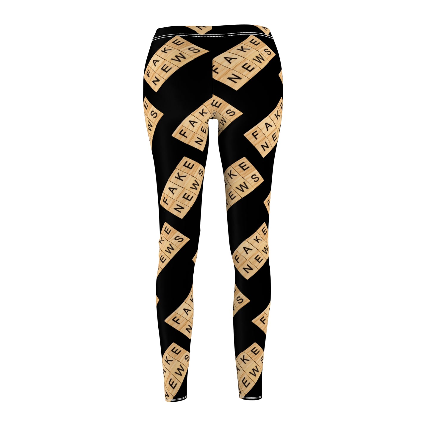Fake News Scrabble Tiles Black Women's Casual Leggings