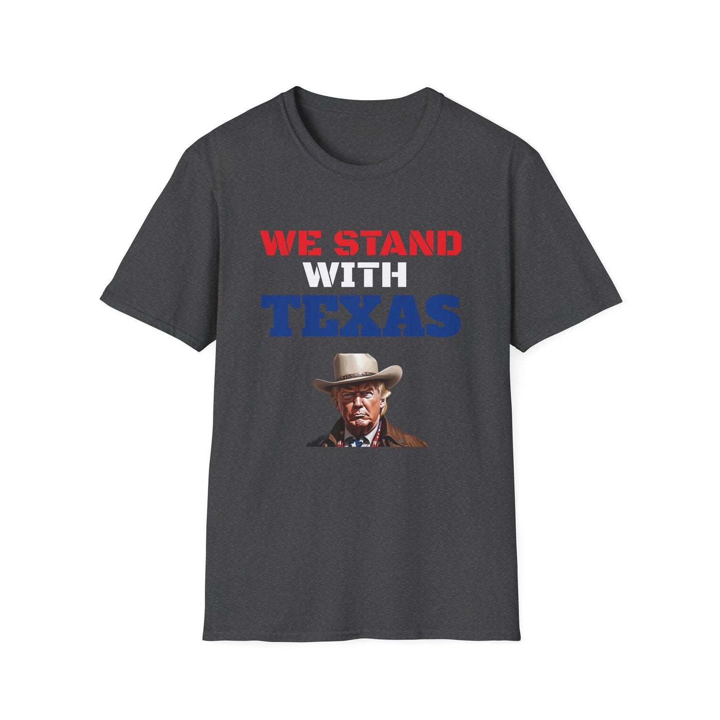We Stand With Texas Flag Trump 2024 Unisex Softstyle T-Shirt MAGA