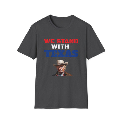 We Stand With Texas Flag Trump 2024 Unisex Softstyle T-Shirt MAGA