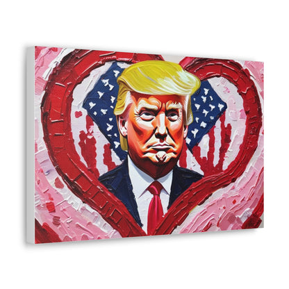 Donald Trump in the Hearts Reprint *Gemälde von Bella K. Canvas Gallery Wrap MAGA Valentinstagsgeschenk