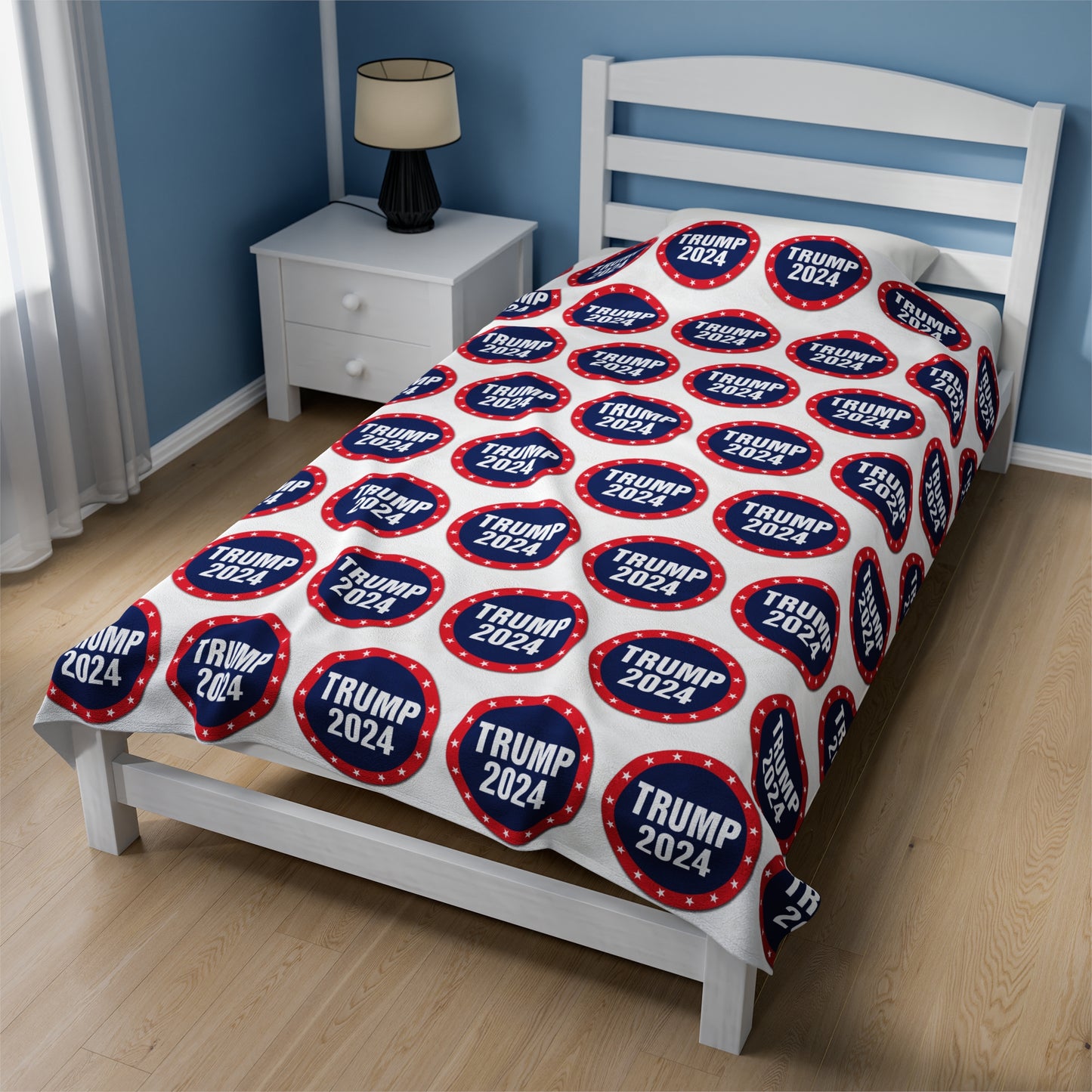 Trump 2024 Velveteen Plush Blanket MAGA