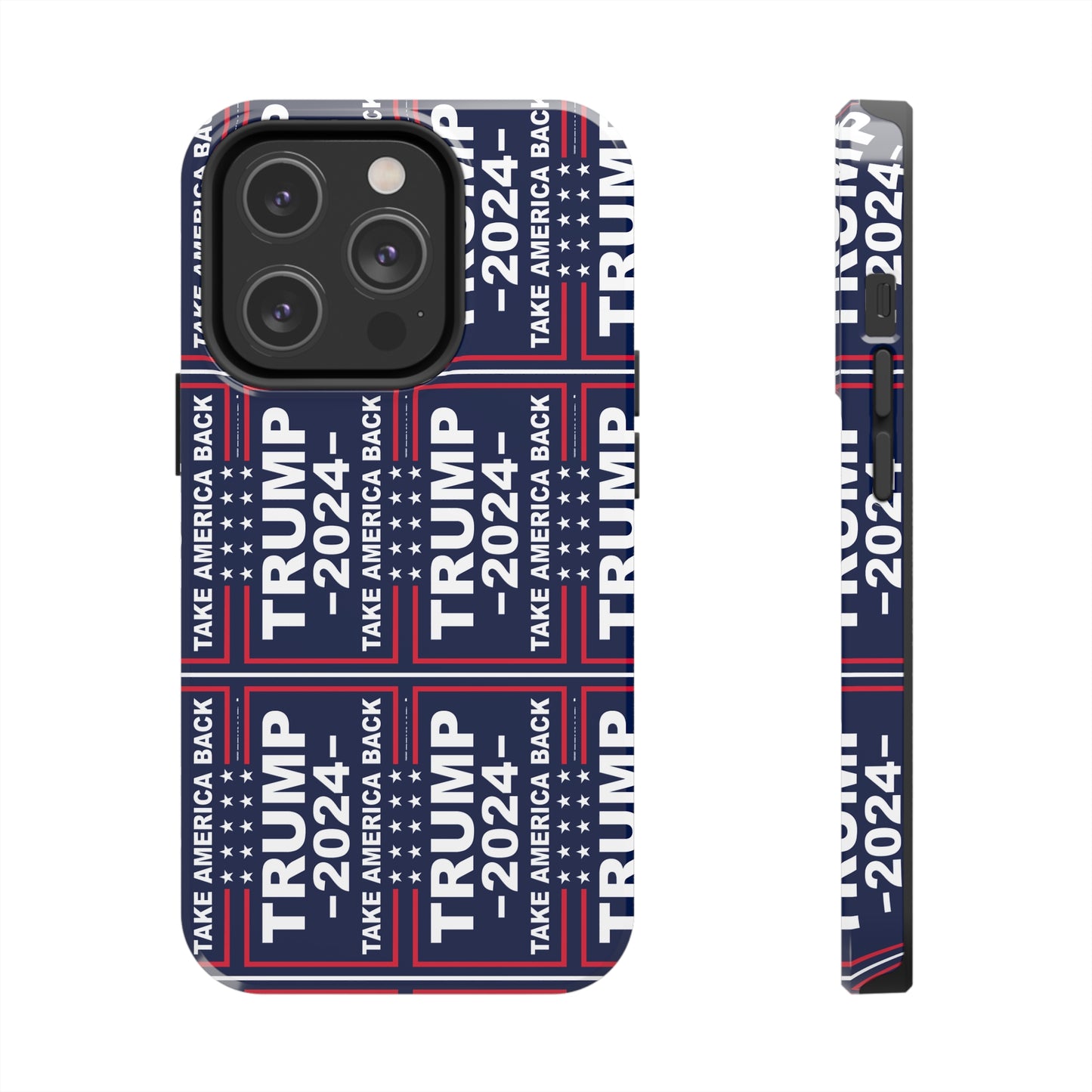 Trump 2024 Take America Back Blue Apple iPhone Tough Phone Cases