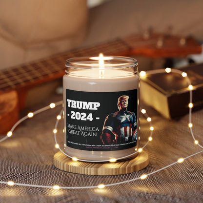 Captain Trump 2024 America MAGA Scented Soy Glass Jar Candle 9oz