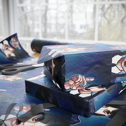 Wednesday Adams Ortega Cartoon holiday present Birthday Gift Wrapping Papers