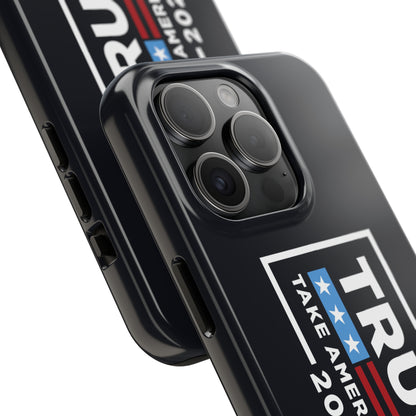 Trump 2024 Take America Back Black Apple iPhone Tough Phone Cases