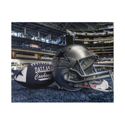 Dallas Cowboys NFL Football Helmet Matte Canvas, Stretched High Definition Print