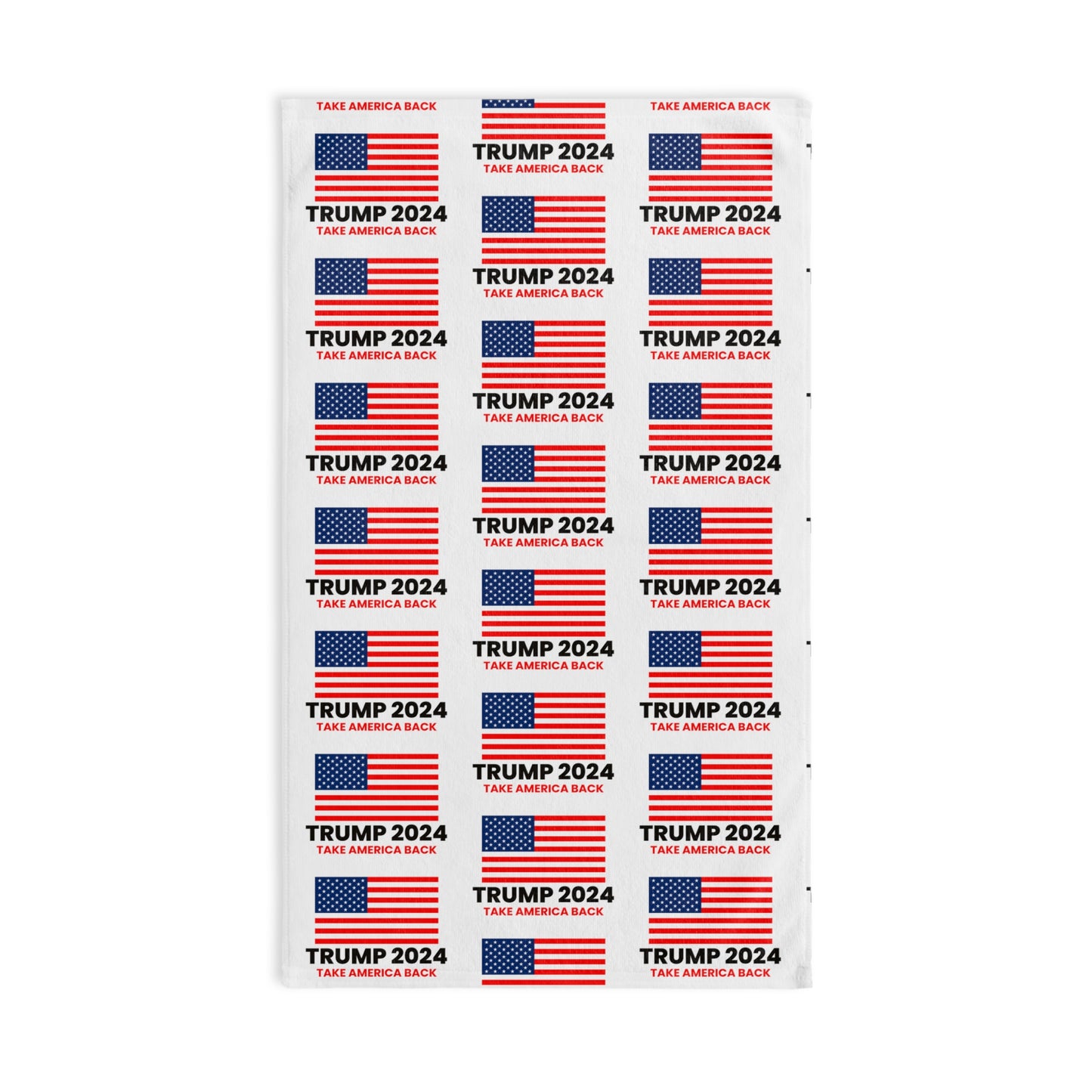 Trump 2024 Take Back American Flag Black Kitchen Bathroom Soft Hand Towel