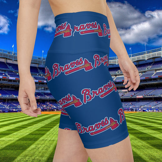 Atlanta Braves MLB Baseball Women's Workout Bike Comfy Shorts