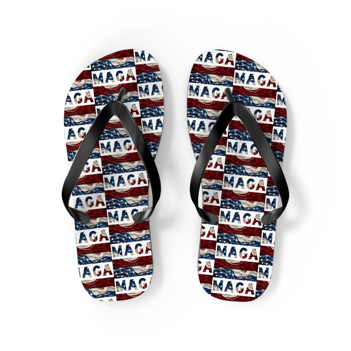 MAGA Red White and blue Comfy Summer Beach Unisex Flip Flops Trump