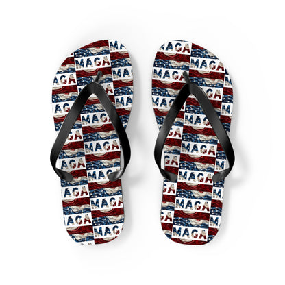 MAGA Red White and blue Comfy Summer Beach Unisex Flip Flops Trump