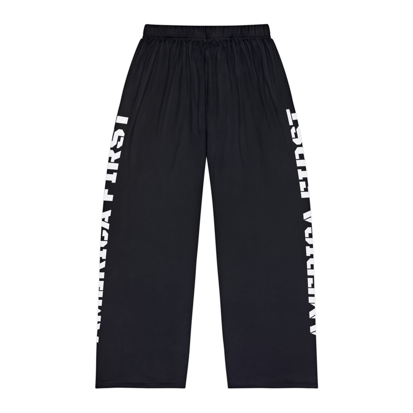 America First Black Men's Polyester Lounge Comfy Pajama Pants Trump