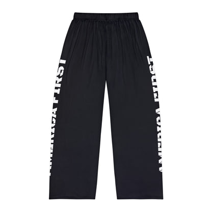 America First Black Men's Polyester Lounge Comfy Pajama Pants Trump