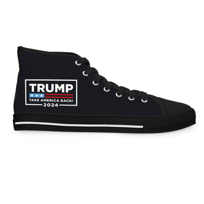 Trump 2024 Take America Back Black Women's High Top Sneakers Shoes
