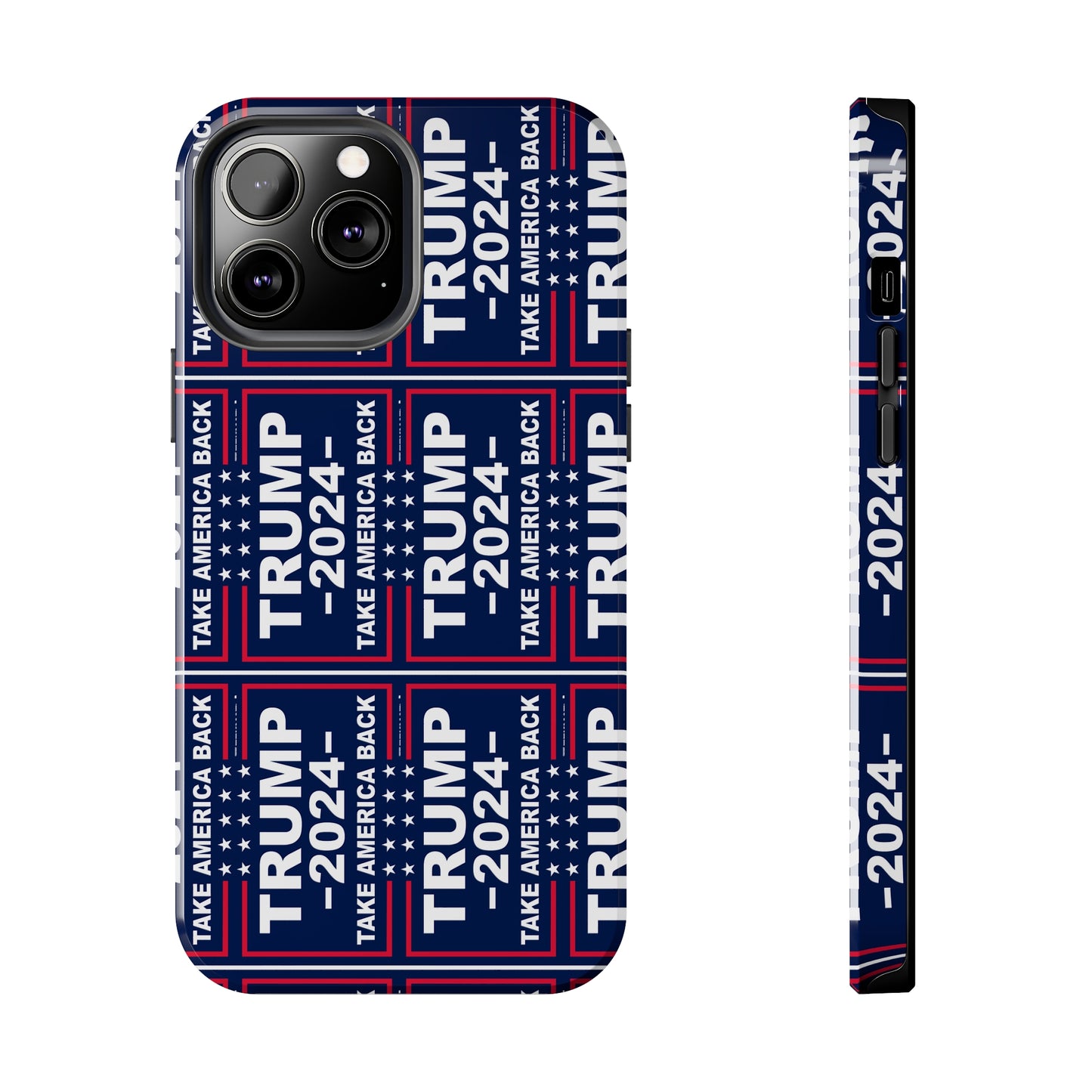 Trump 2024 Take America Back Blue Apple iPhone Tough Phone Cases