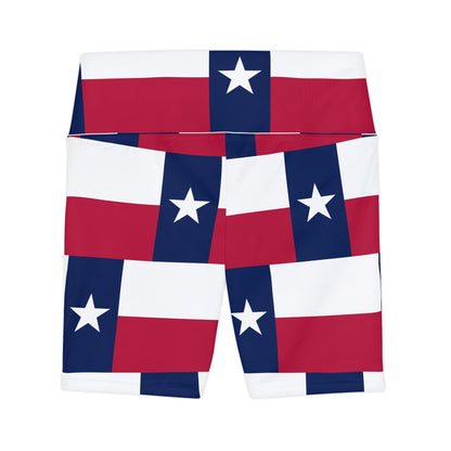 Texas State Flag Summer Rally BBQ Party Women's Workout Bike Comfy Shorts